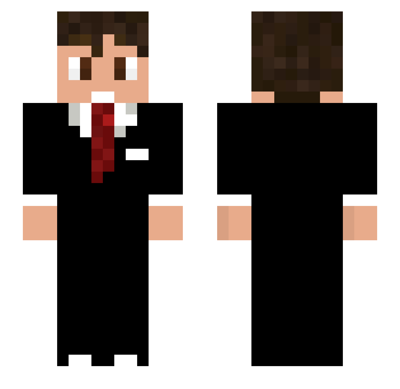 Rulom Minecraft skin, front and back view