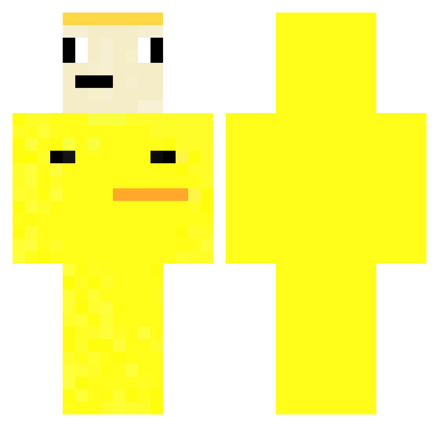 RaviBuddelbude Minecraft skin, front and back view