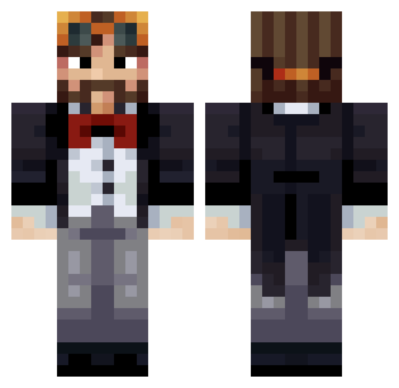 DziadekNyasashi Minecraft skin, front and back view