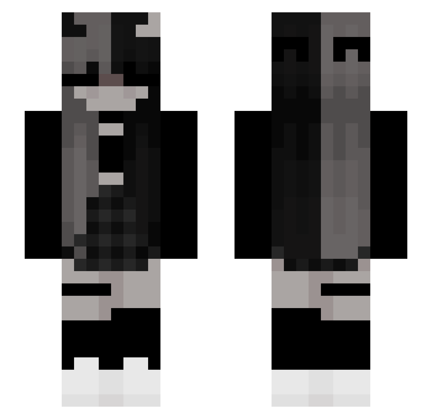 Airquiz Minecraft skin, front and back view