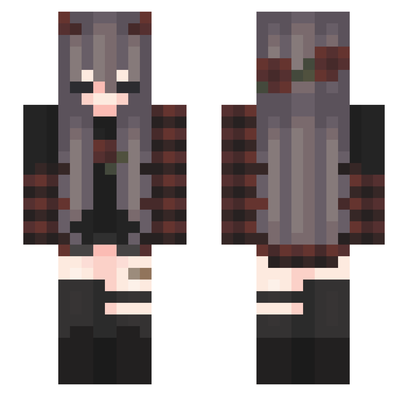 Ynki Minecraft skin, front and back view