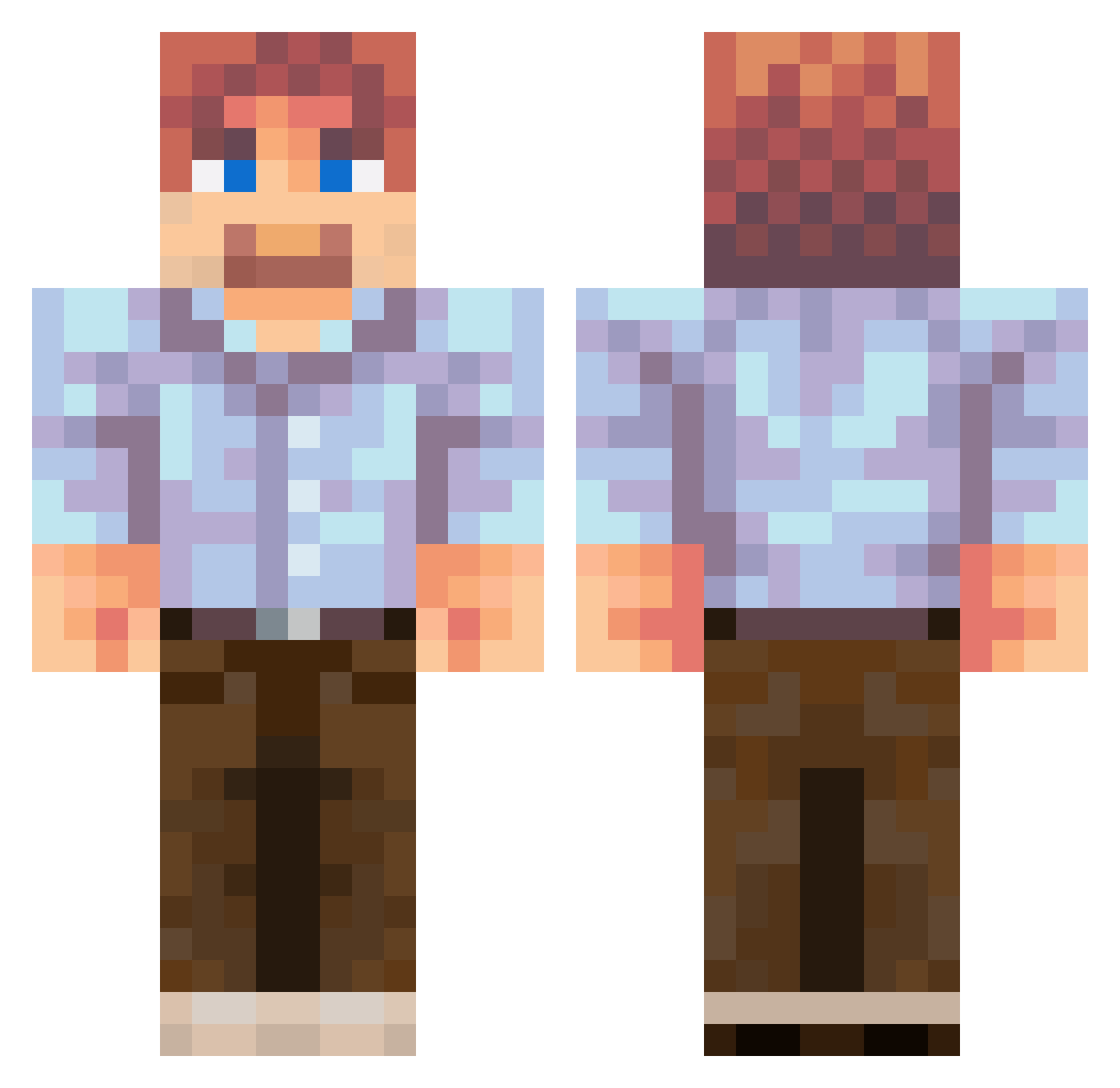 Truetax Minecraft skin, front and back view