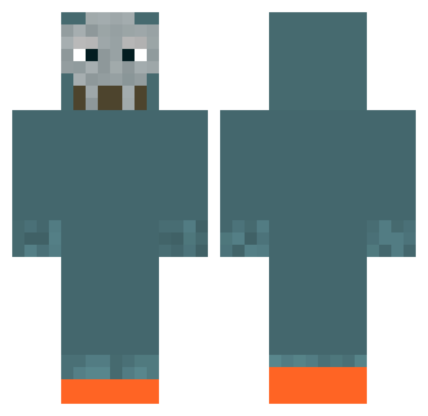 yusermane Minecraft skin, front and back view