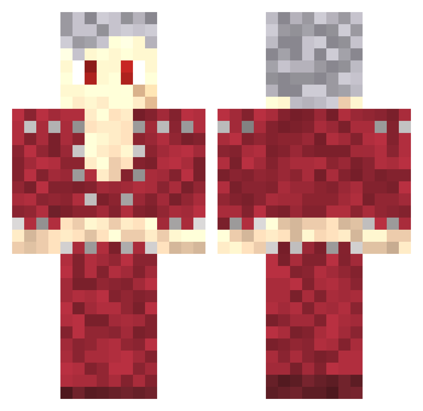 Genettics Minecraft skin, front and back view