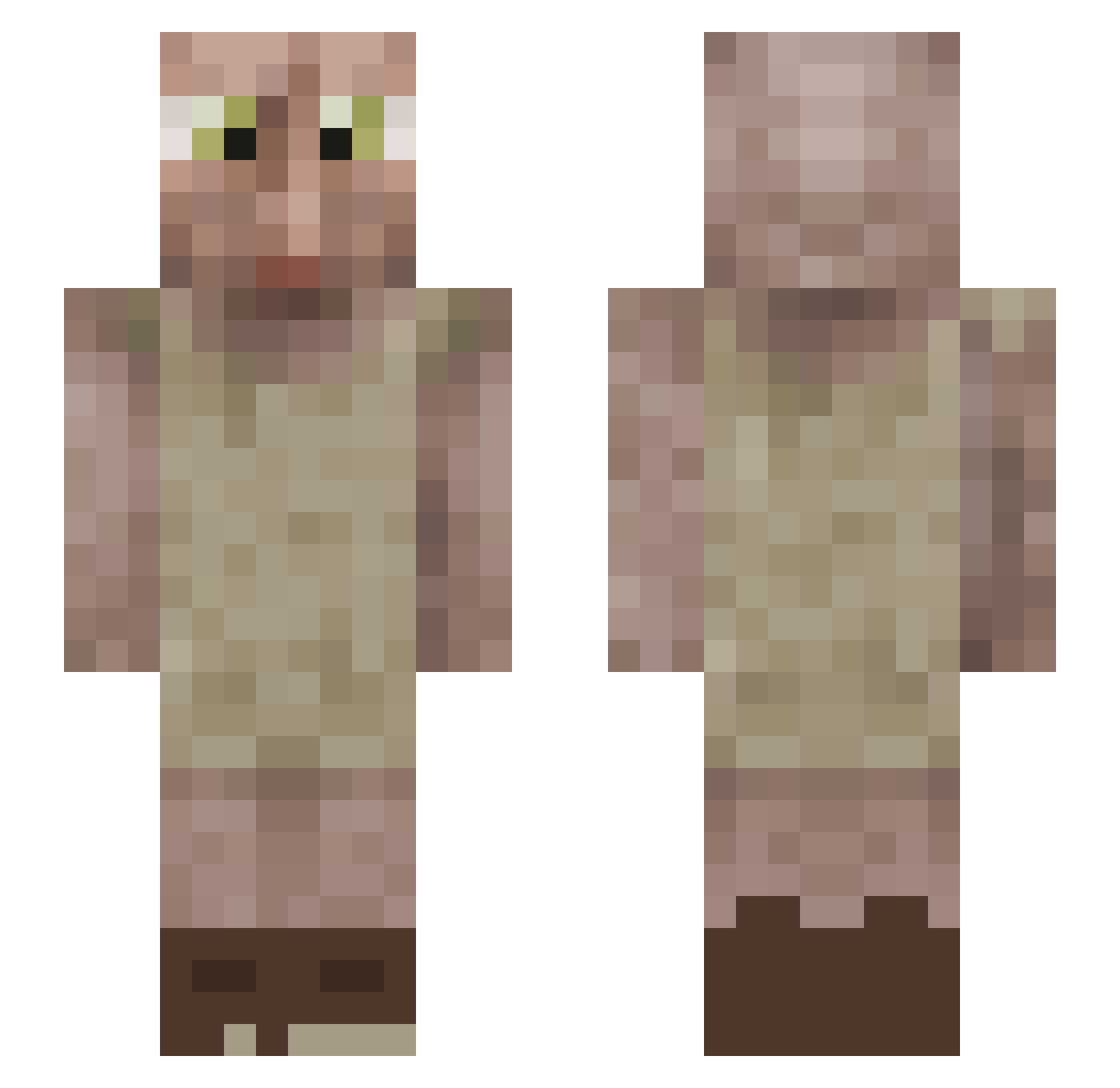 SaltyJoonze Minecraft skin, front and back view