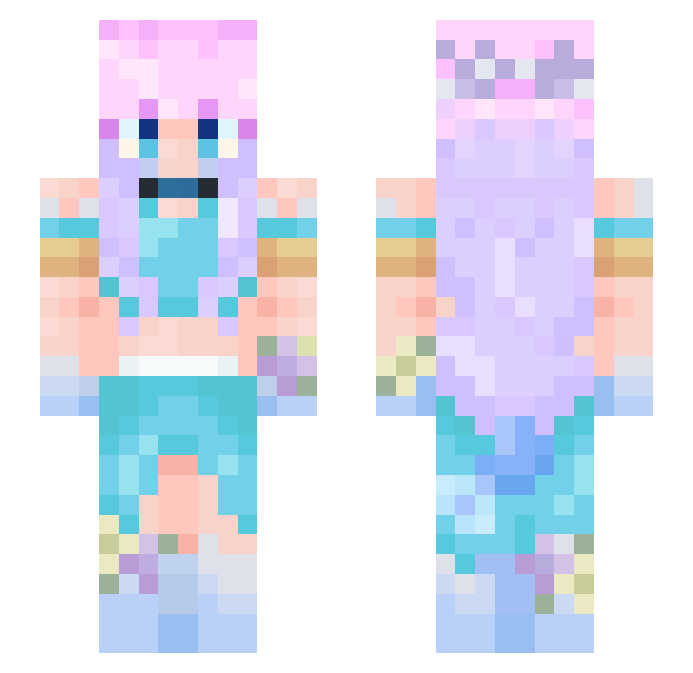 kaivera Minecraft skin, front and back view