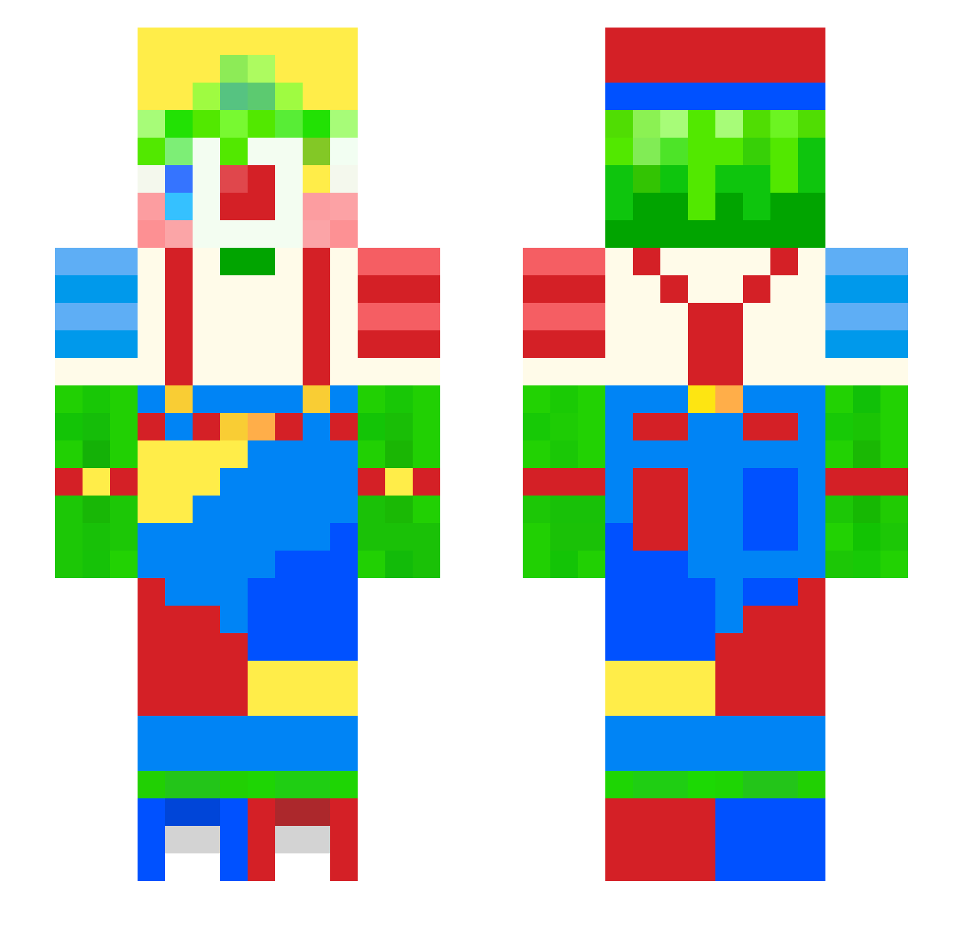 xXCircusPunkXx Minecraft skin, front and back view