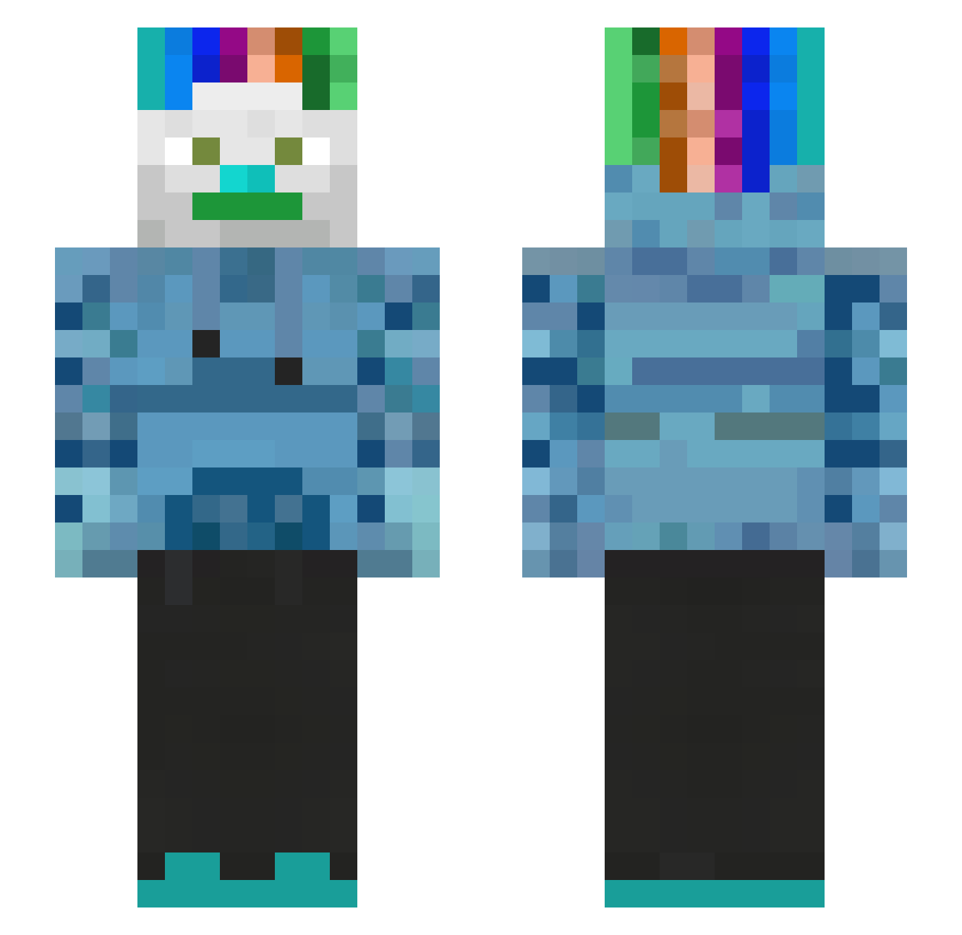 machtspiele Minecraft skin, front and back view