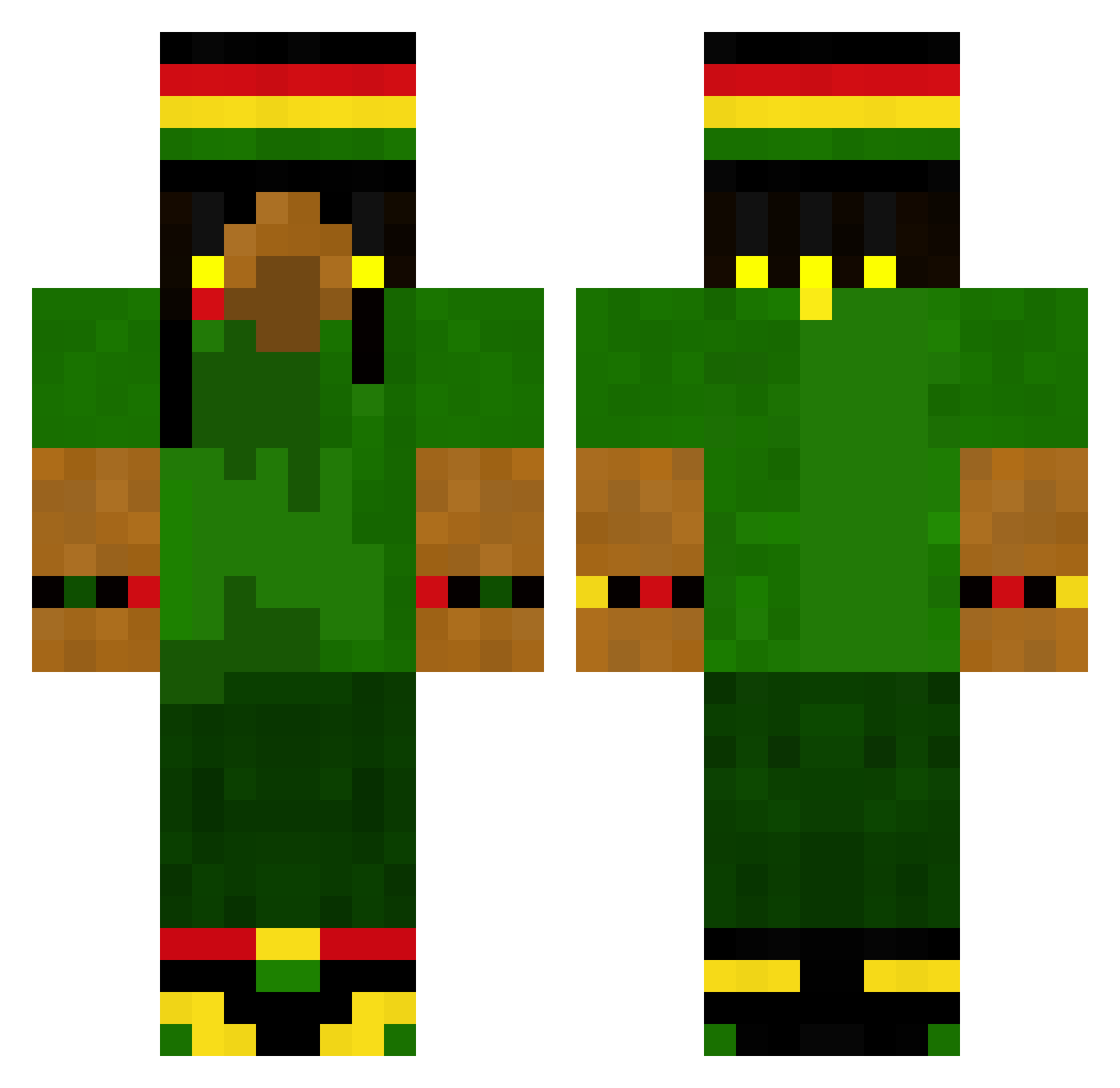 Asgerftw Minecraft skin, front and back view