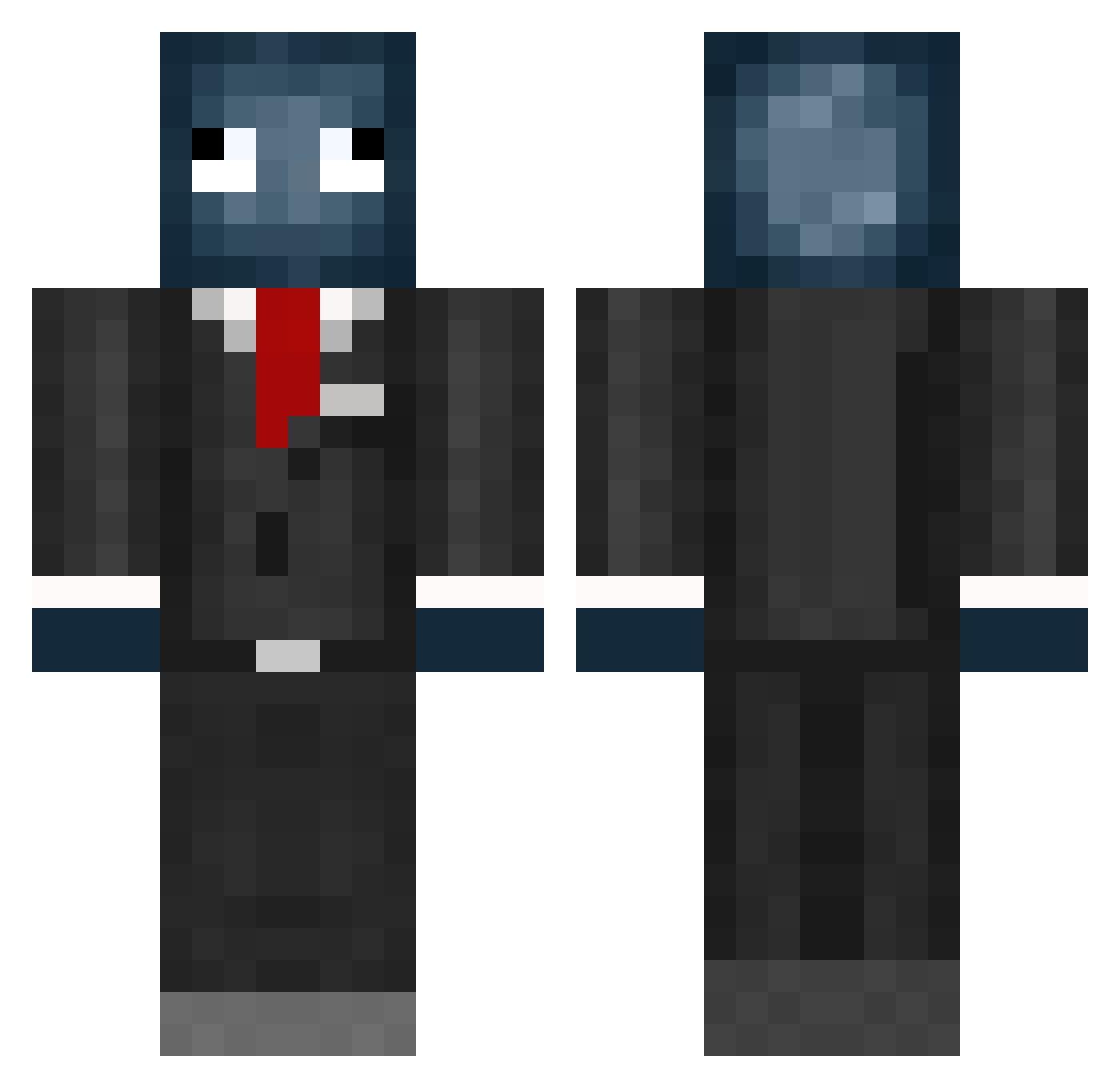 5POTS Minecraft skin, front and back view