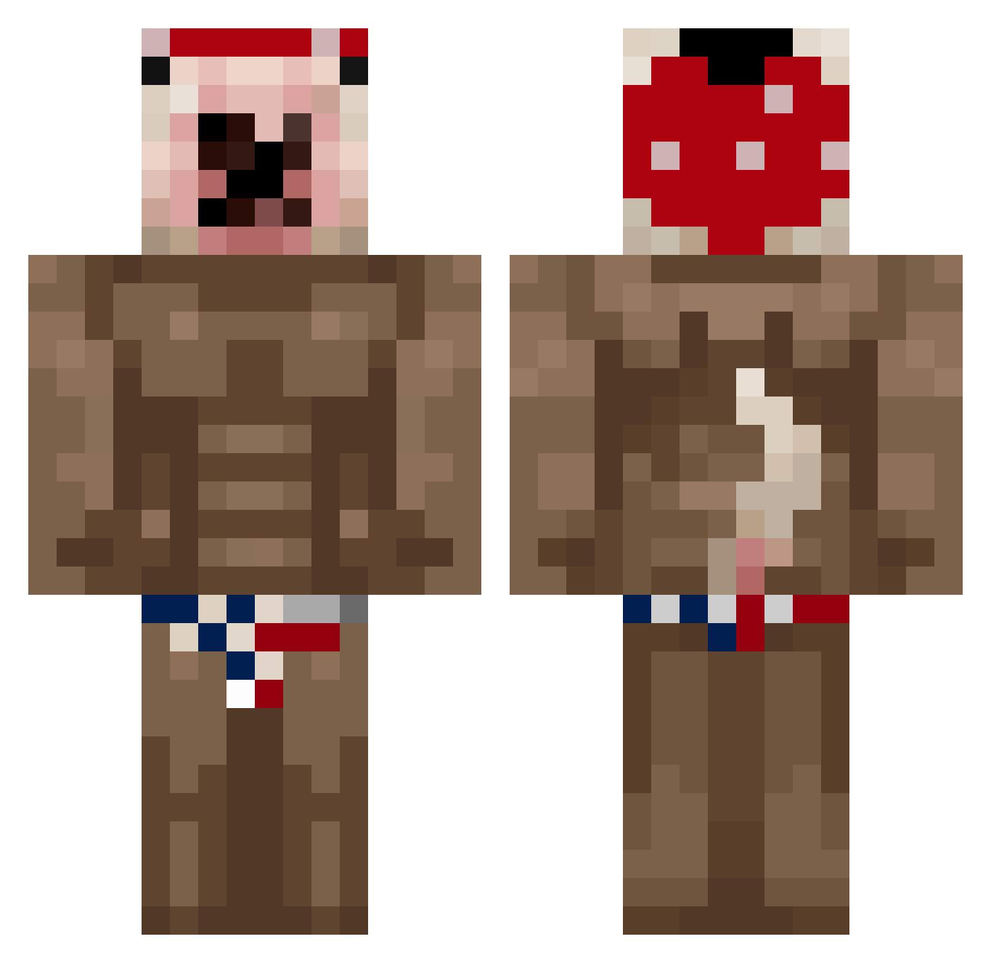 brus1k Minecraft skin, front and back view