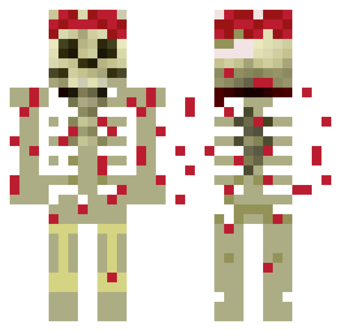 Uzza_McGuzza Minecraft skin, front and back view