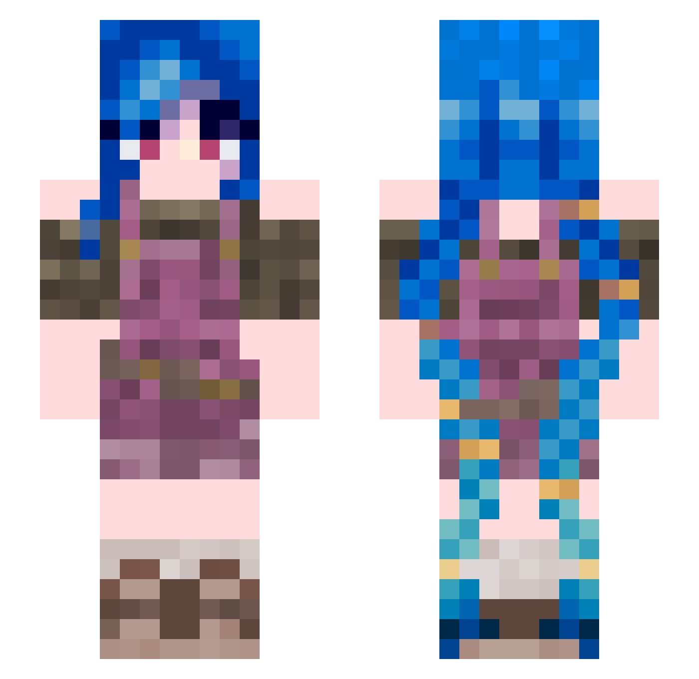 CharStyac Minecraft skin, front and back view