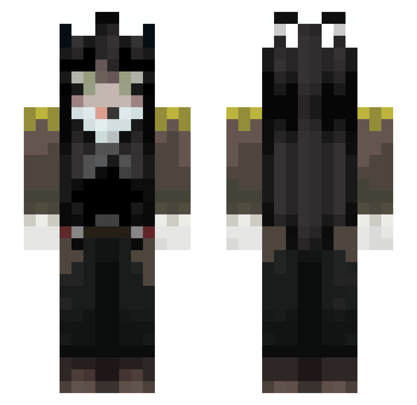 Cantread4shi Minecraft skin, front and back view
