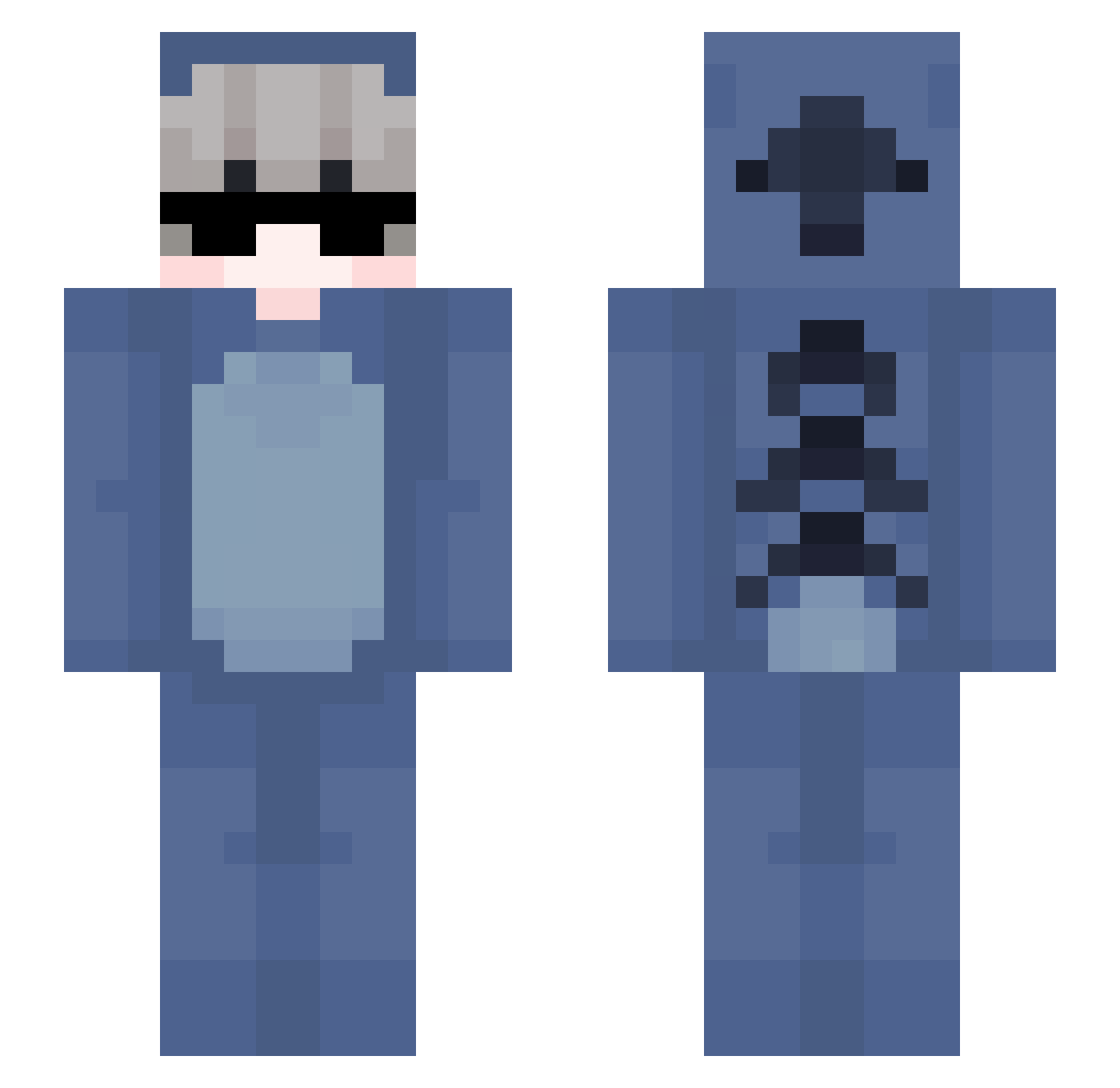 Unsexed Minecraft skin, front and back view