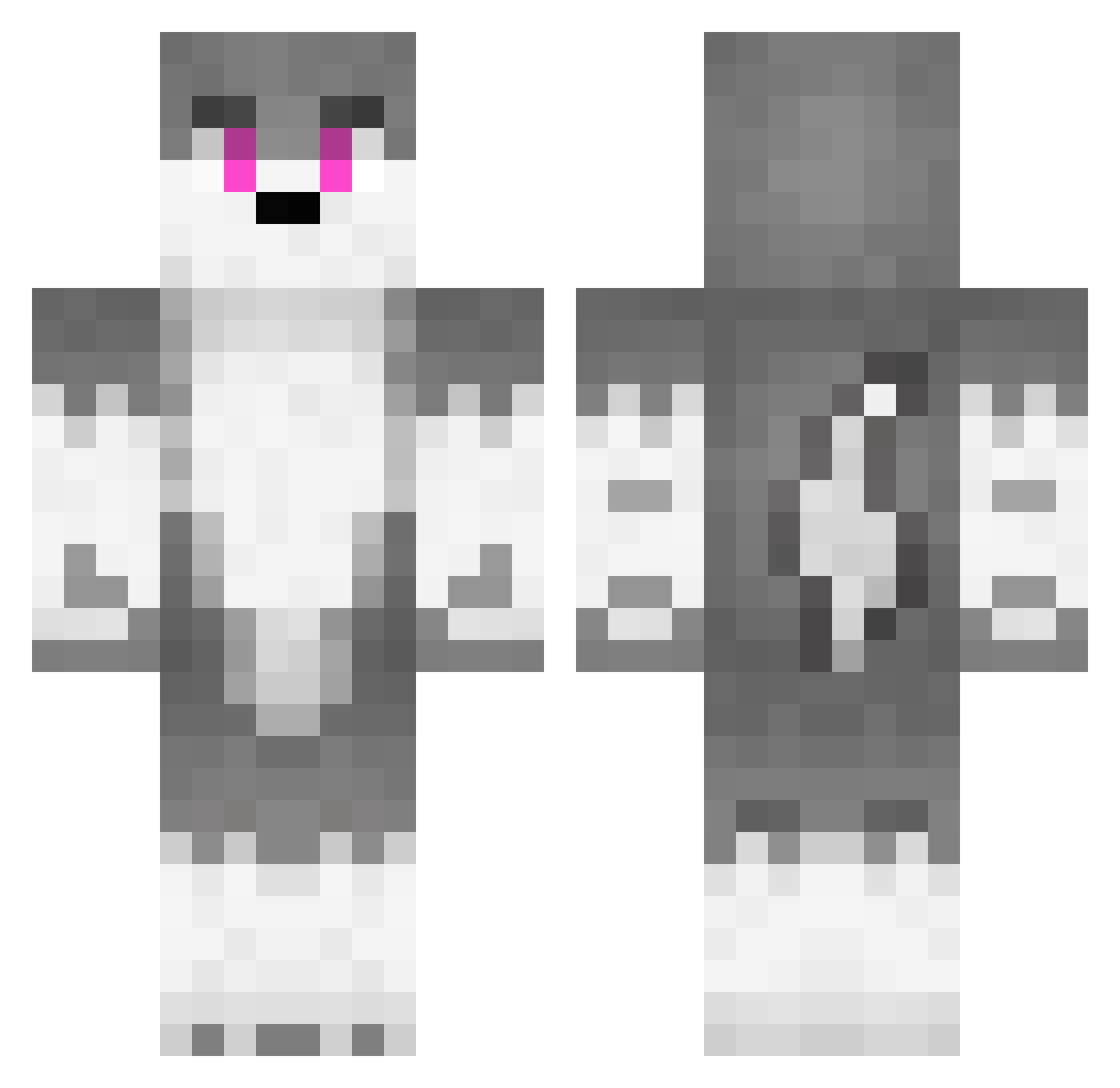 Shiko Minecraft skin, front and back view