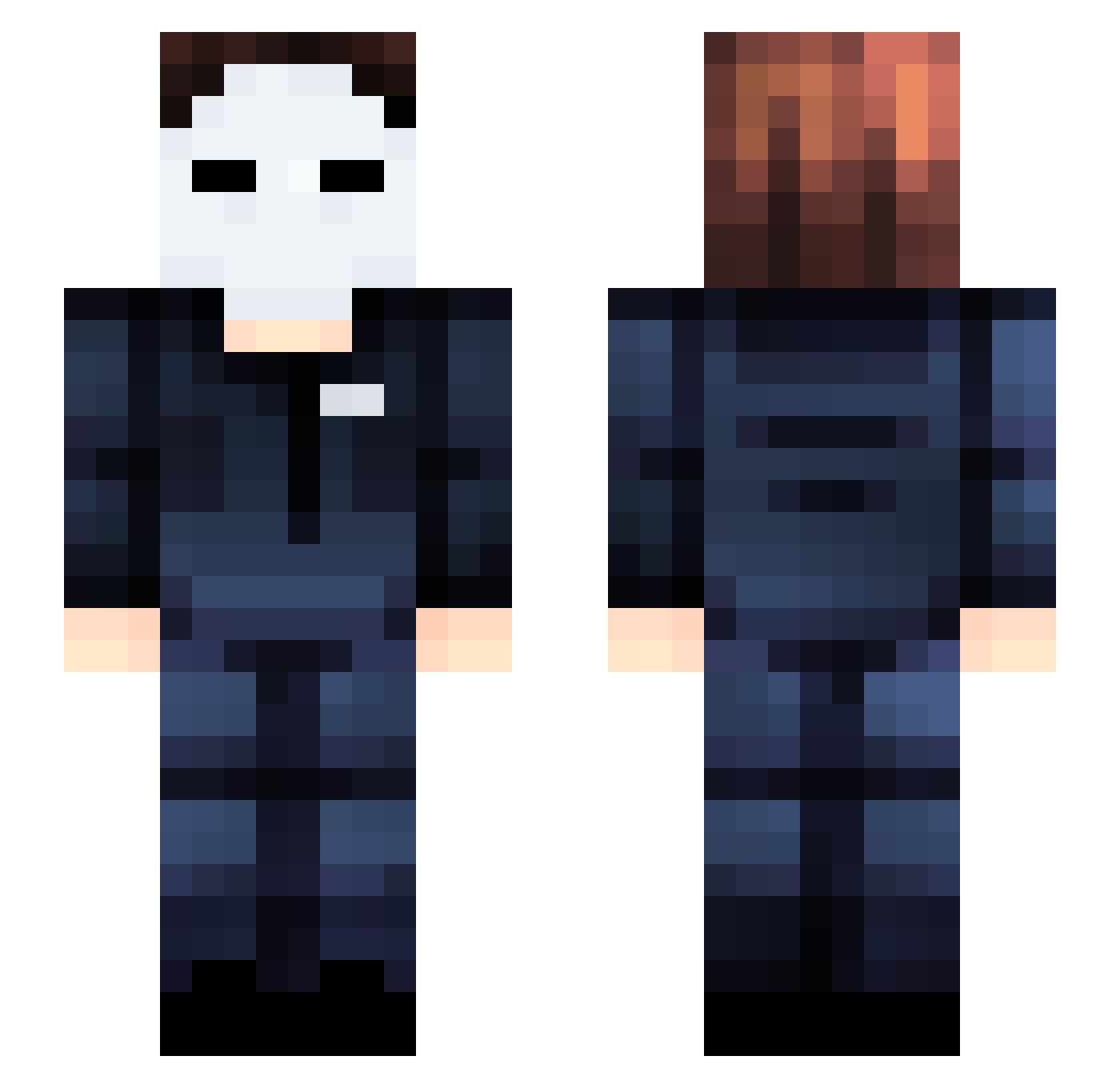 TheBigBlueMan Minecraft skin, front and back view