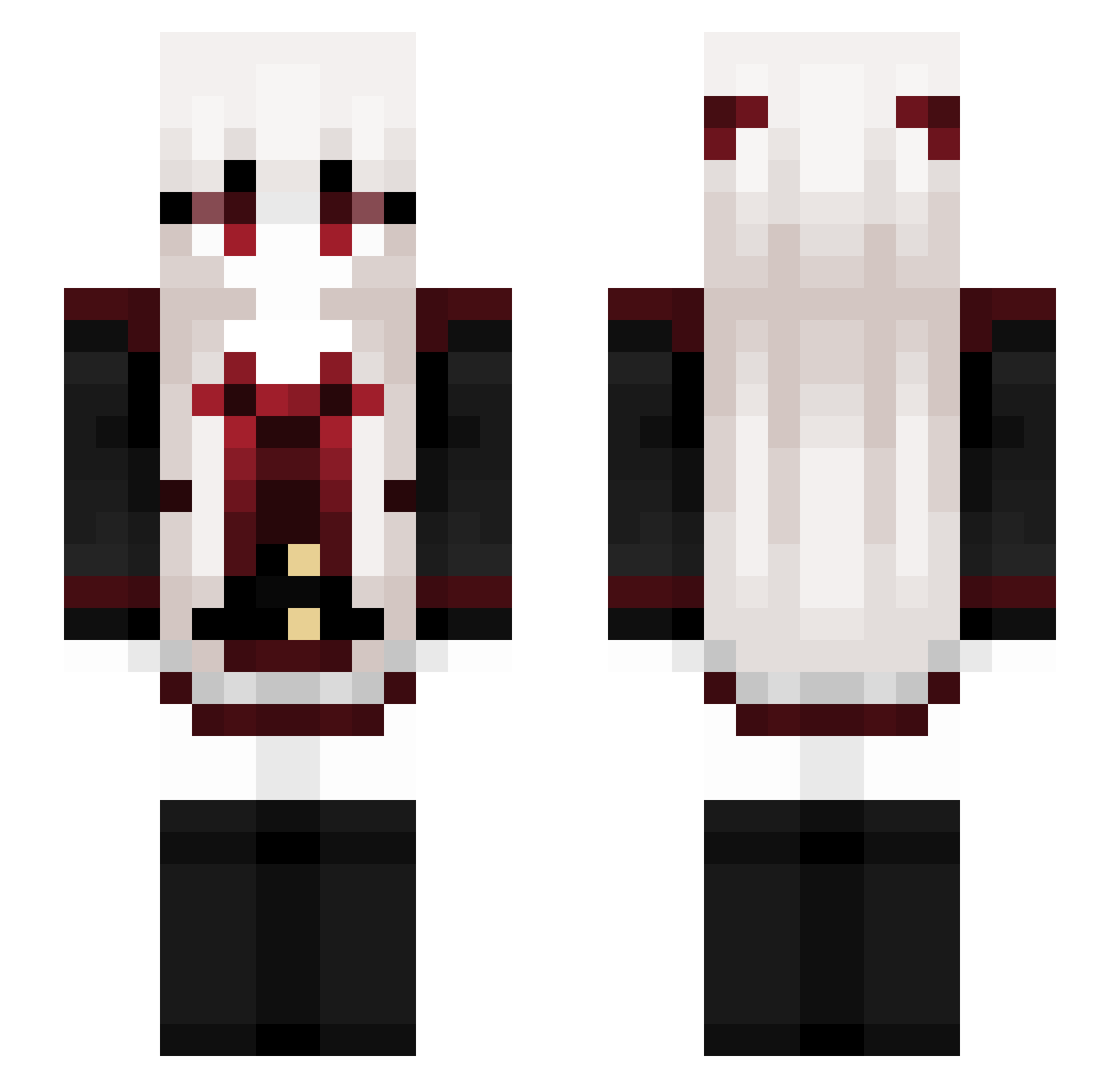 HHYL Minecraft skin, front and back view