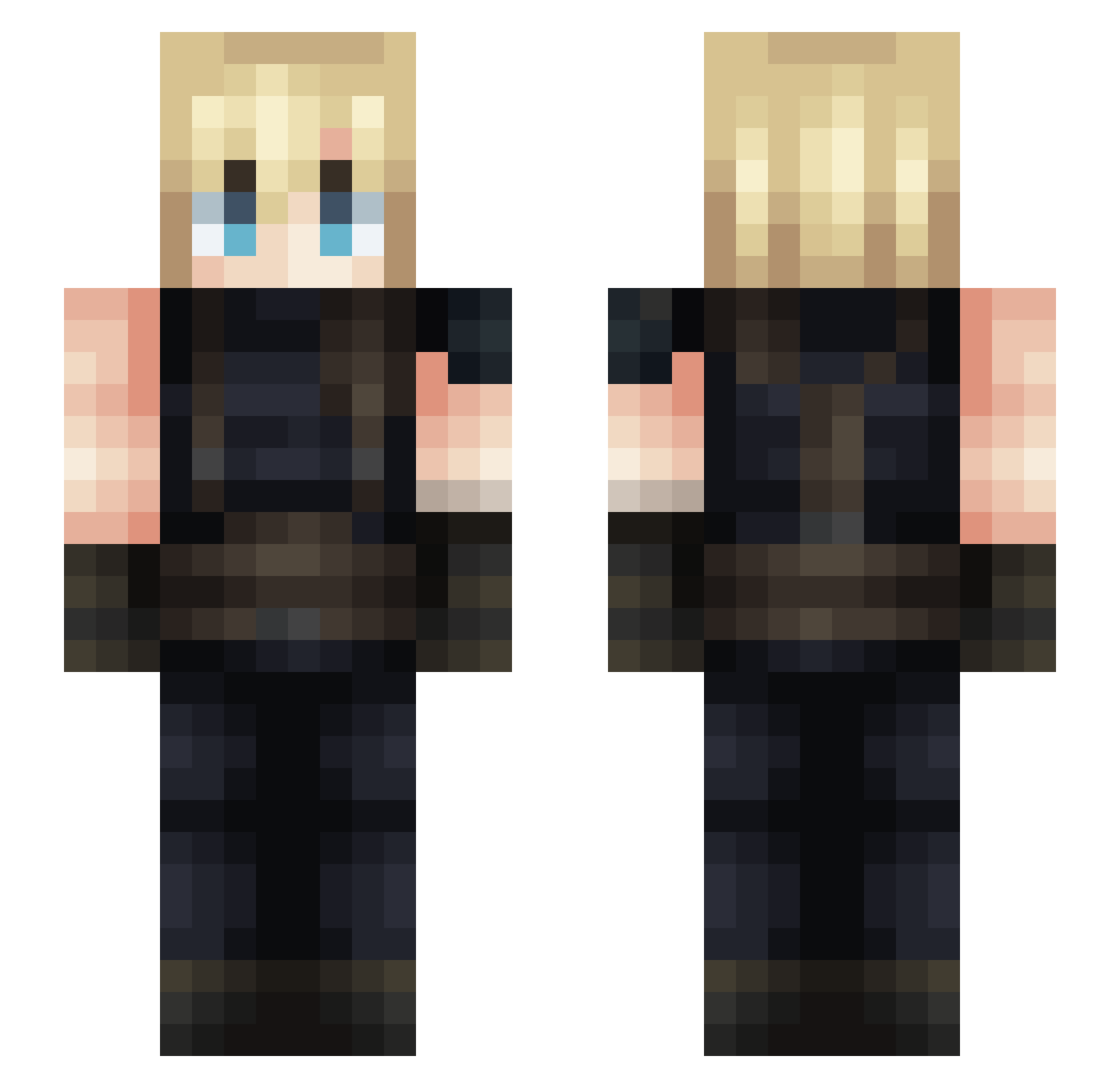 Kooork Minecraft skin, front and back view