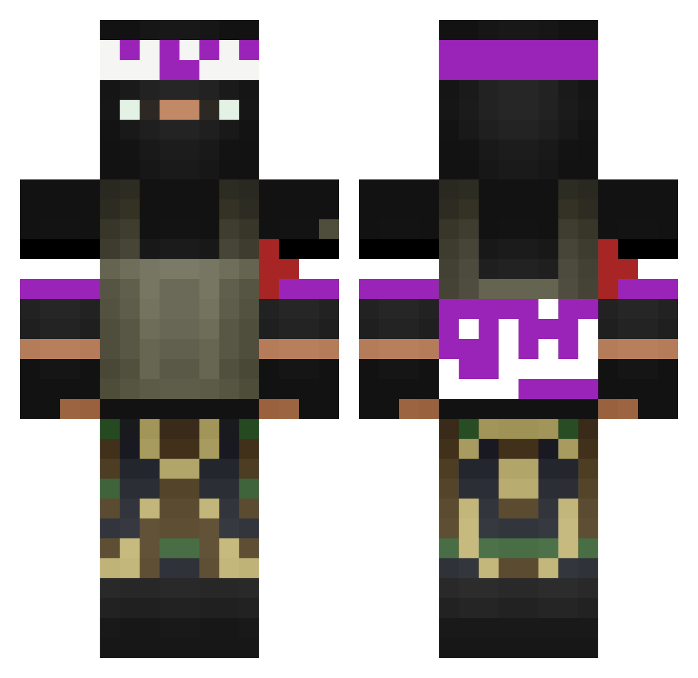SPIDERDX109 Minecraft skin, front and back view
