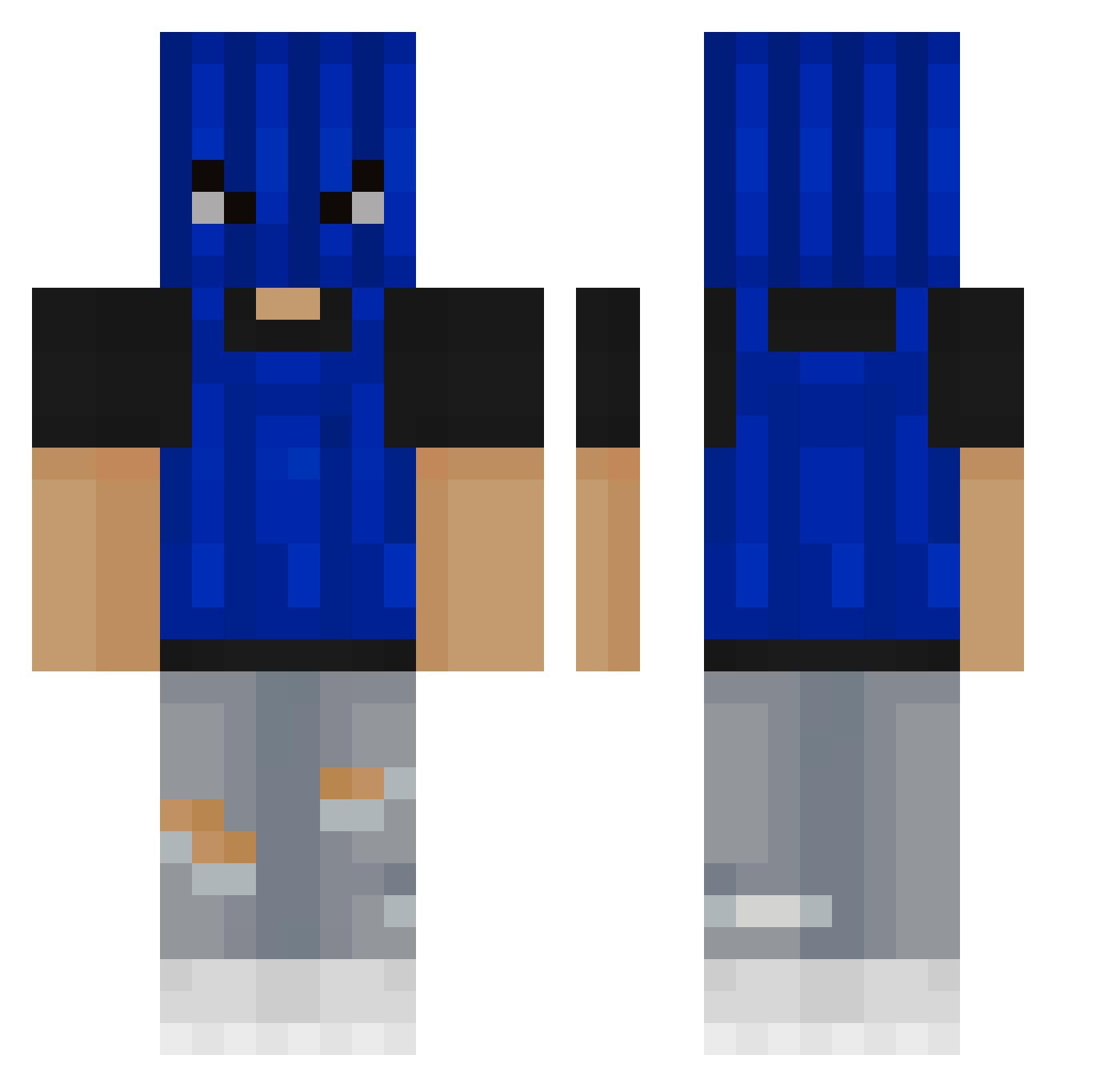 1ajv Minecraft skin, front and back view