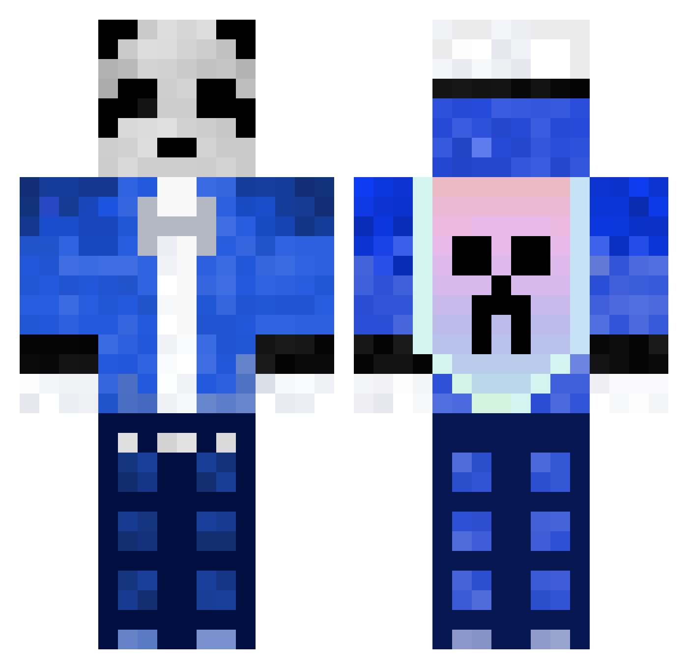 VhynAI Minecraft skin, front and back view