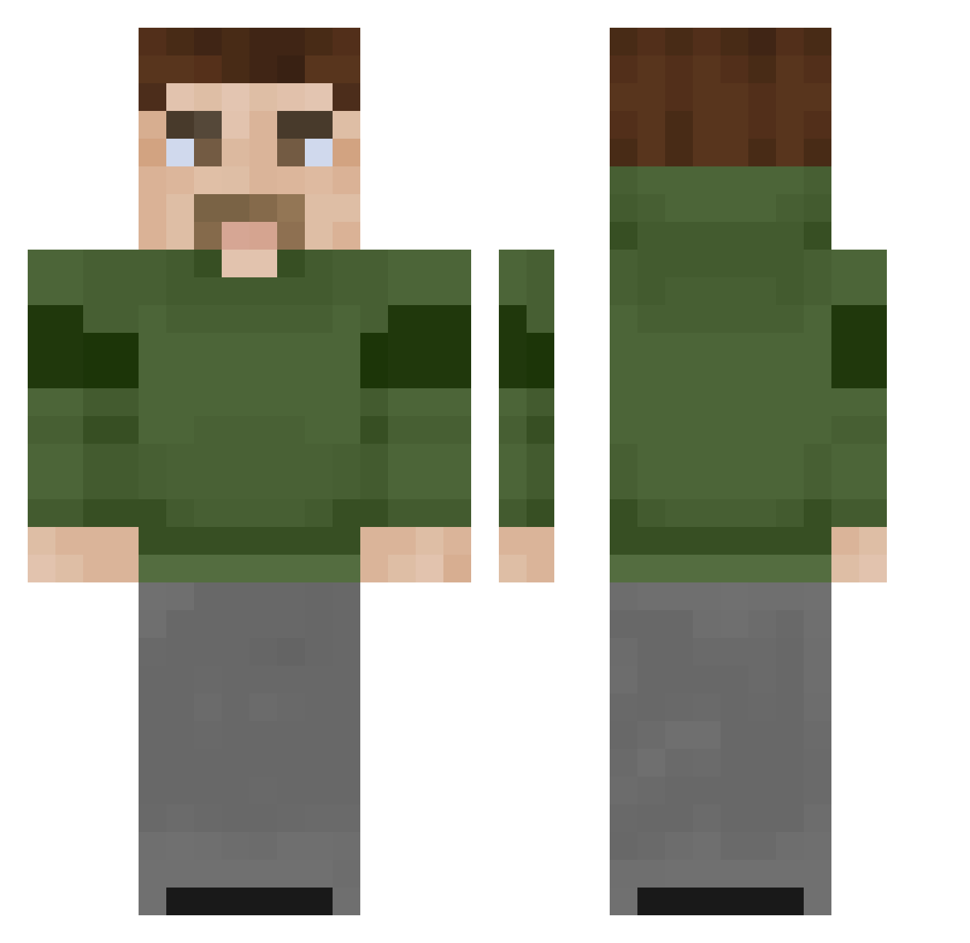 British_Banana Minecraft skin, front and back view