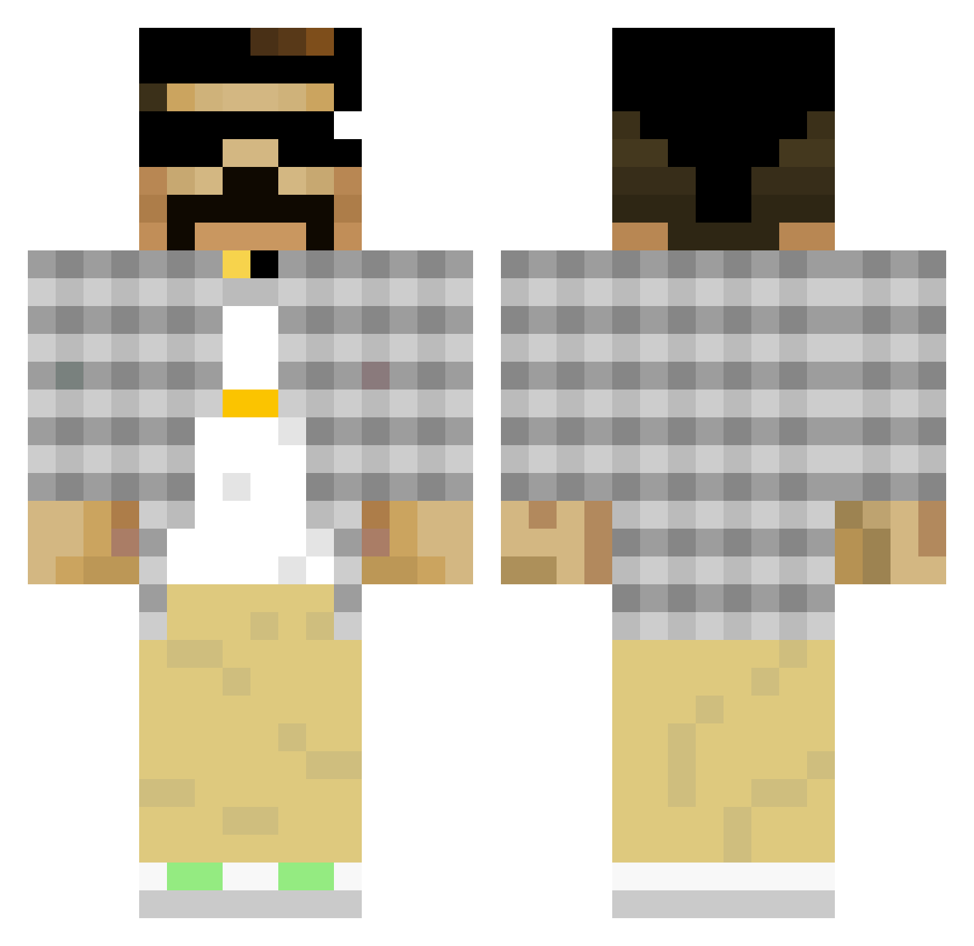 Hypnno Minecraft skin, front and back view