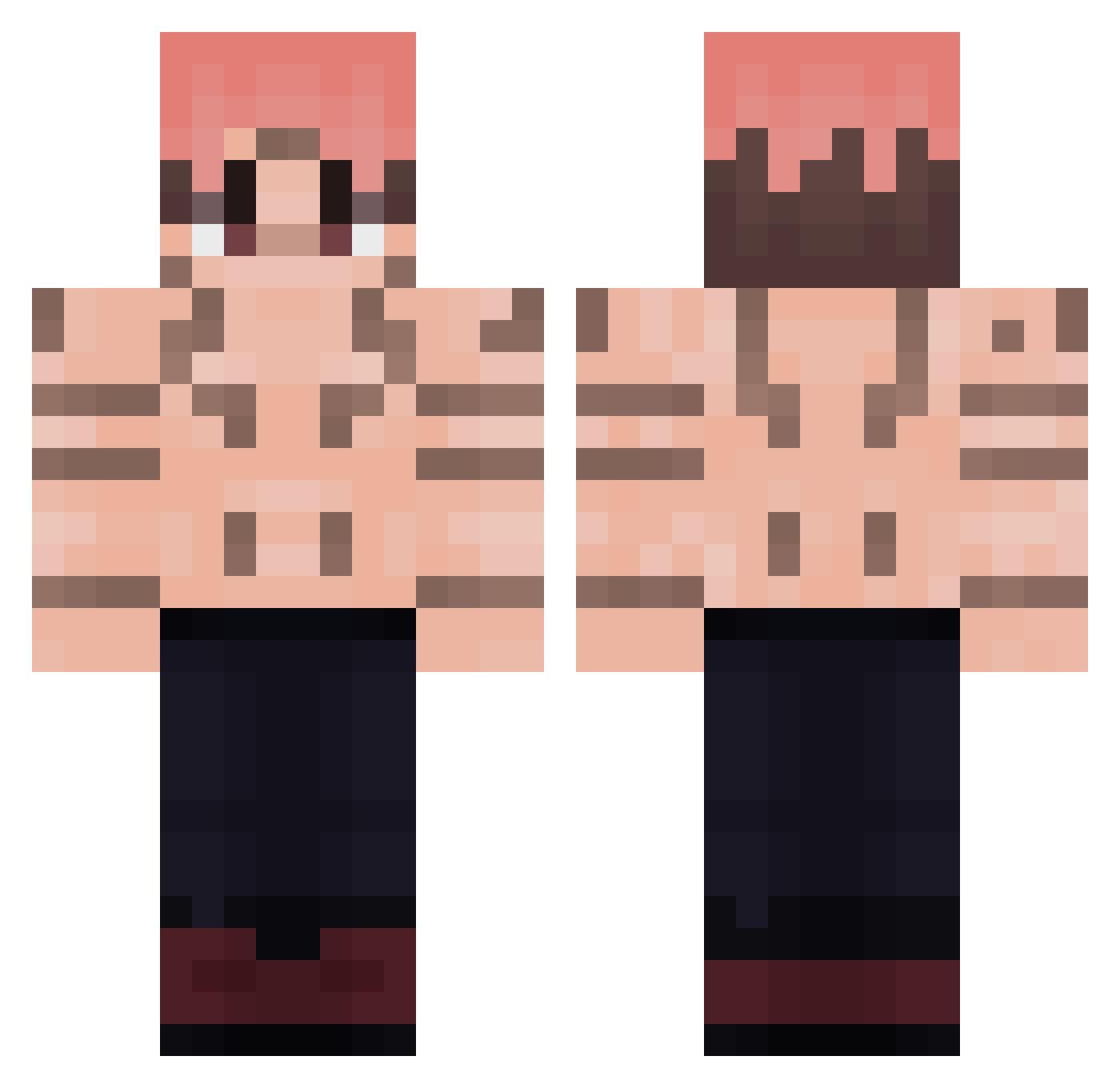 HoldeneXp Minecraft skin, front and back view