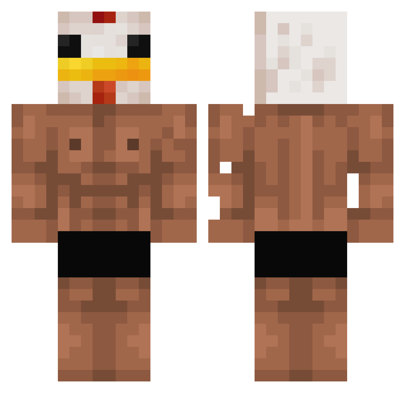 Capivara_jesus Minecraft skin, front and back view
