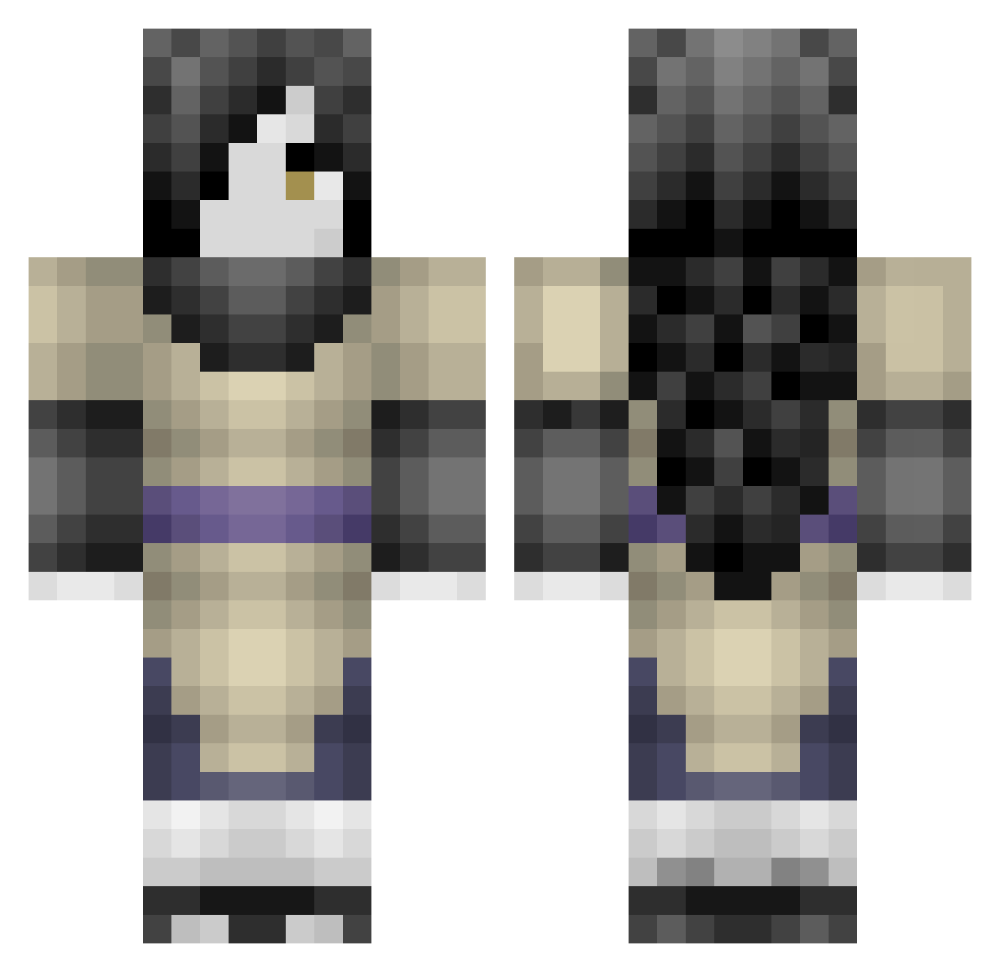 Piruleta_ Minecraft skin, front and back view