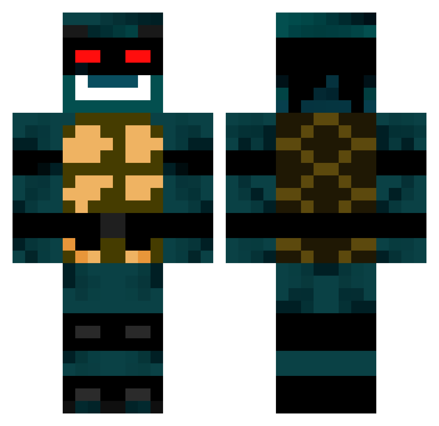 Reported Minecraft skin, front and back view