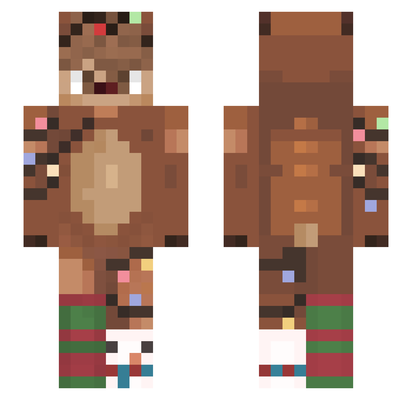pokoh Minecraft skin, front and back view