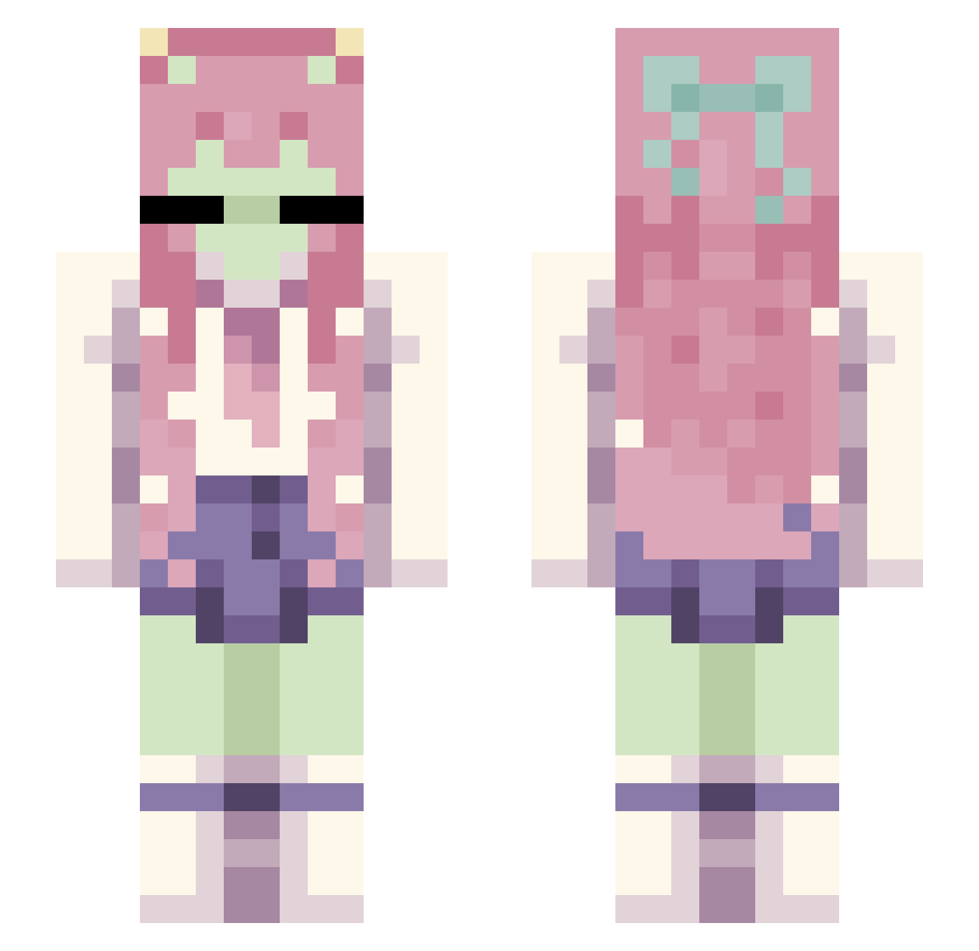 lSolel Minecraft skin, front and back view