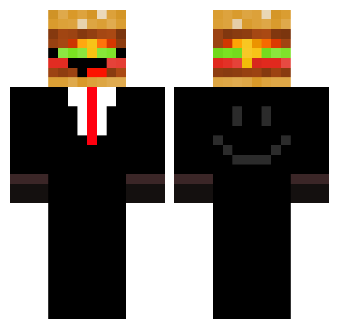 MittinFeet Minecraft skin, front and back view