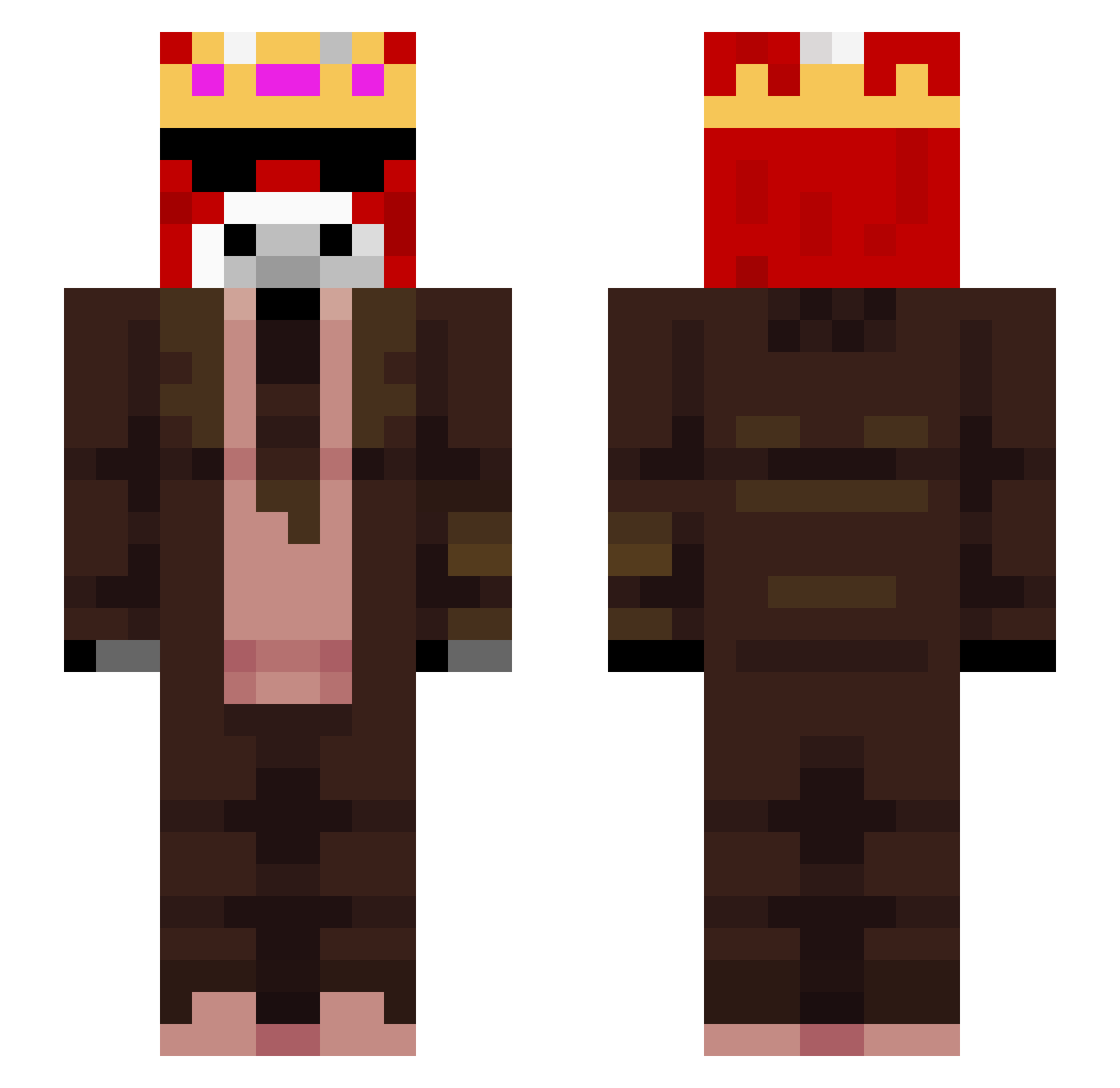 upply Minecraft skin, front and back view