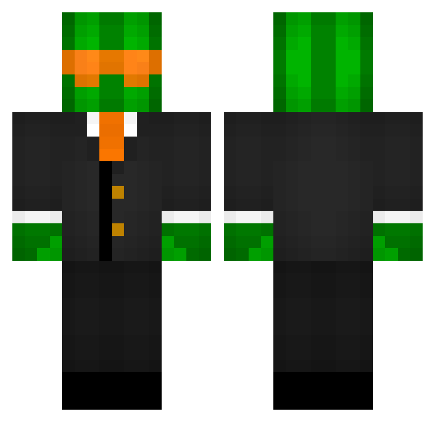 TheOnlyMelonGod Minecraft skin, front and back view