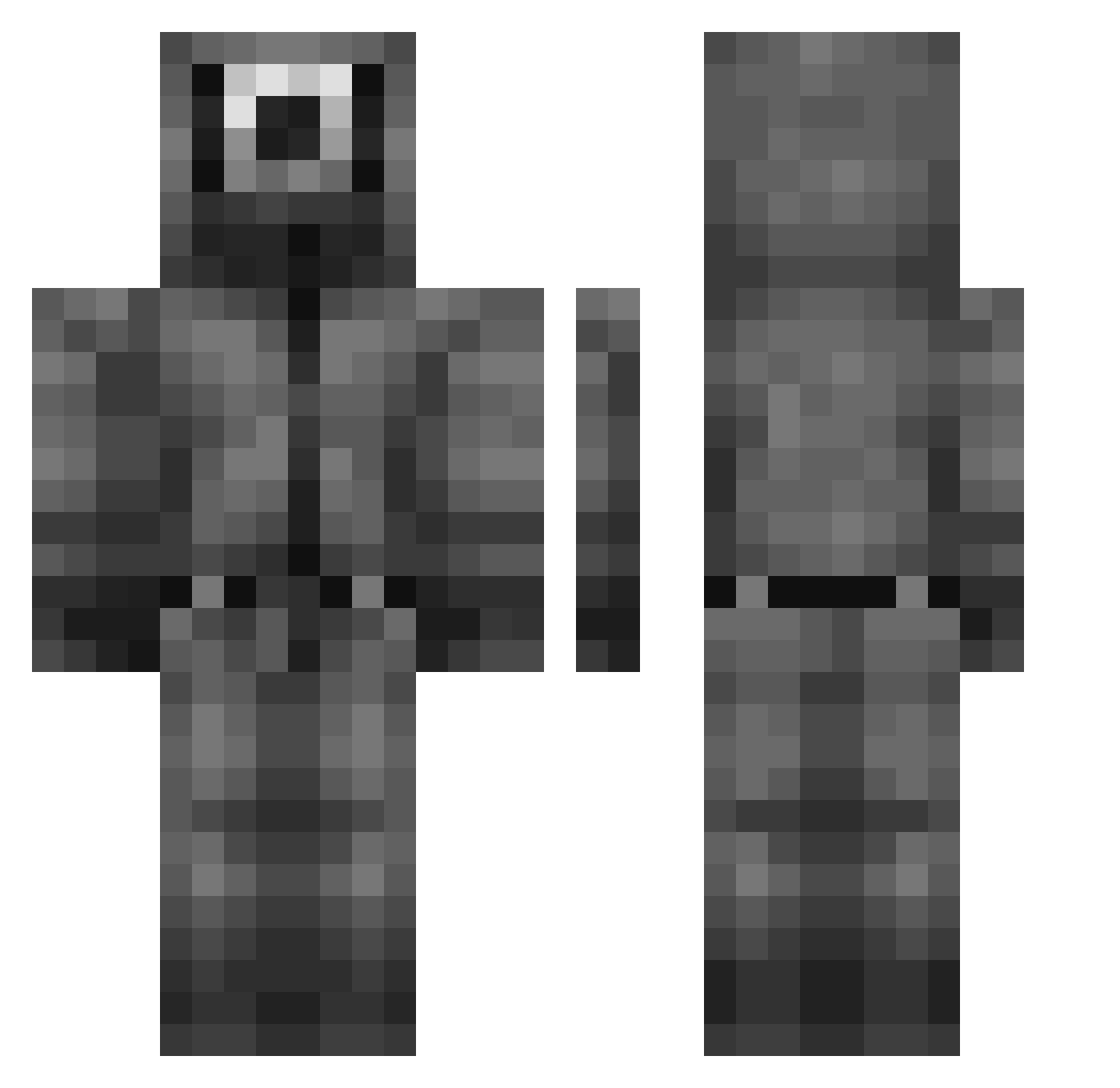 SuperCha1 Minecraft skin, front and back view