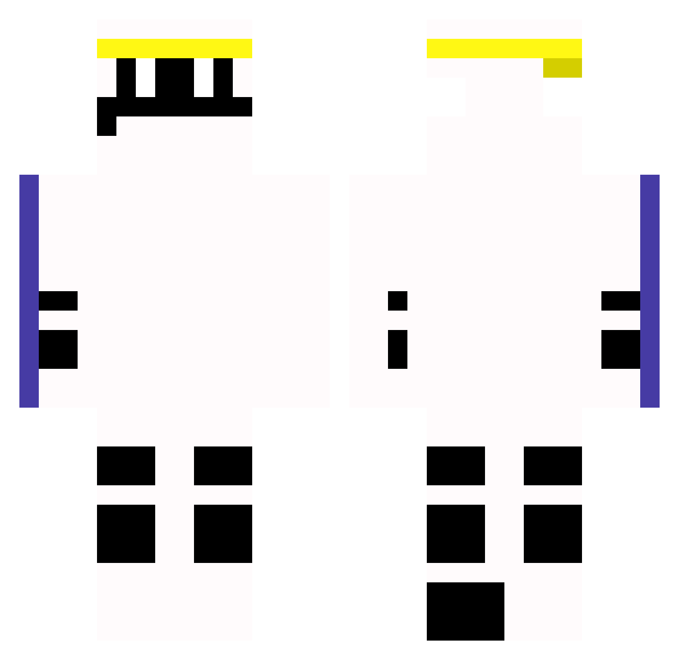 OMGitsDiamond Minecraft skin, front and back view