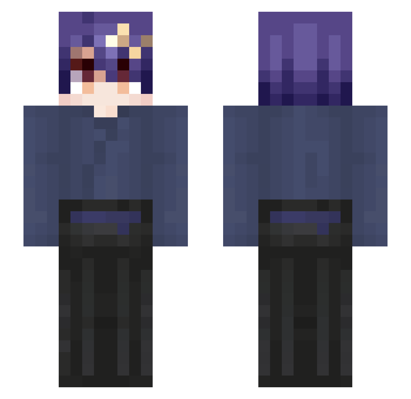 Acute Minecraft skin, front and back view