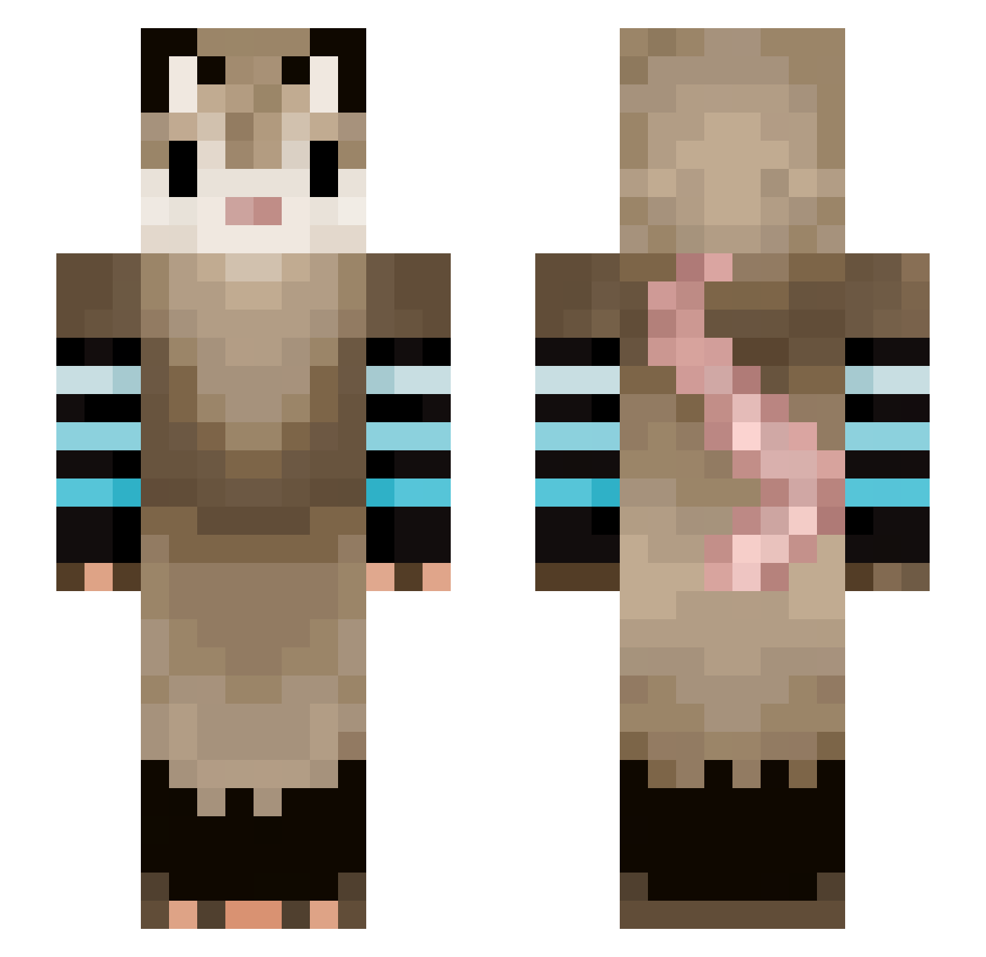 Garborino Minecraft skin, front and back view