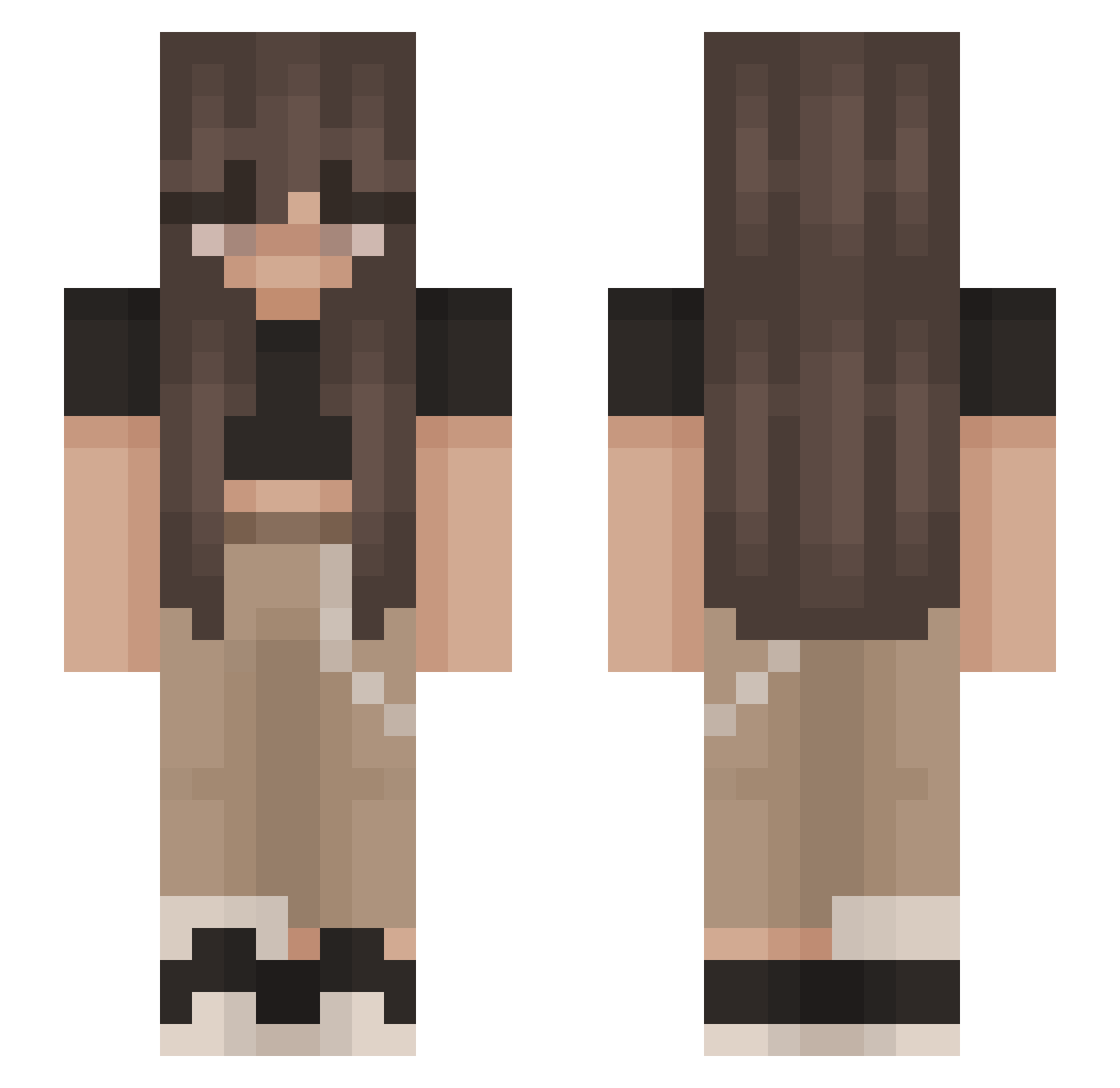 Inpesso Minecraft skin, front and back view