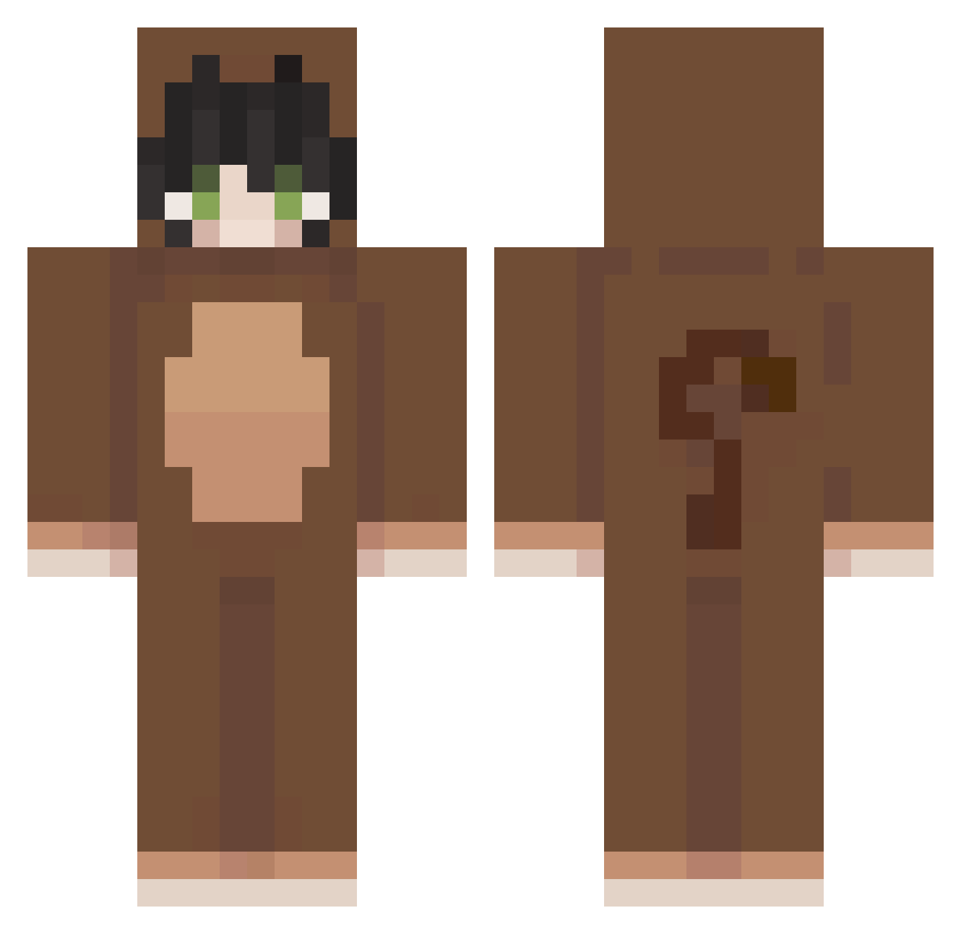monkeymanfart Minecraft skin, front and back view