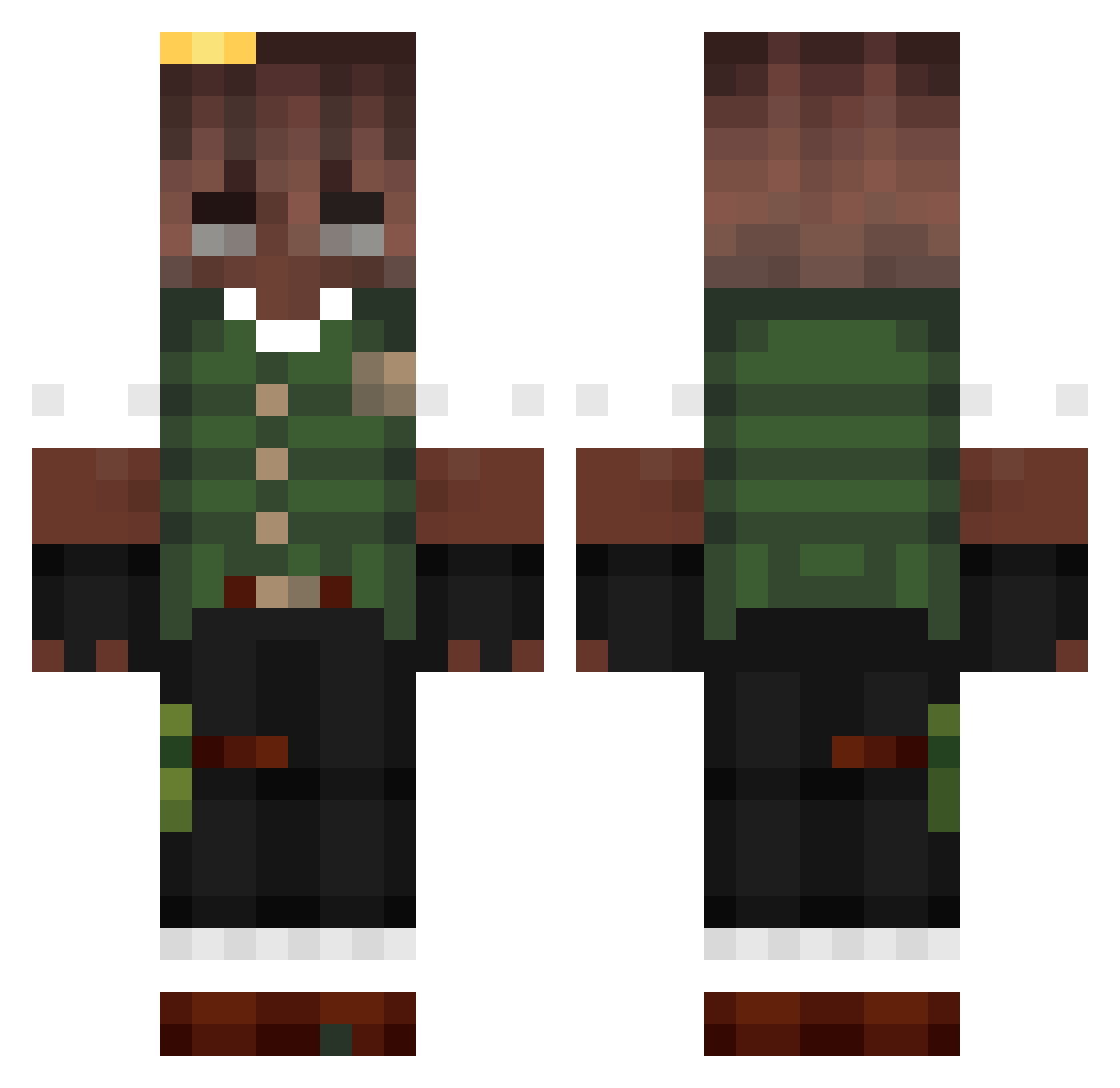 _Pantrax_ Minecraft skin, front and back view