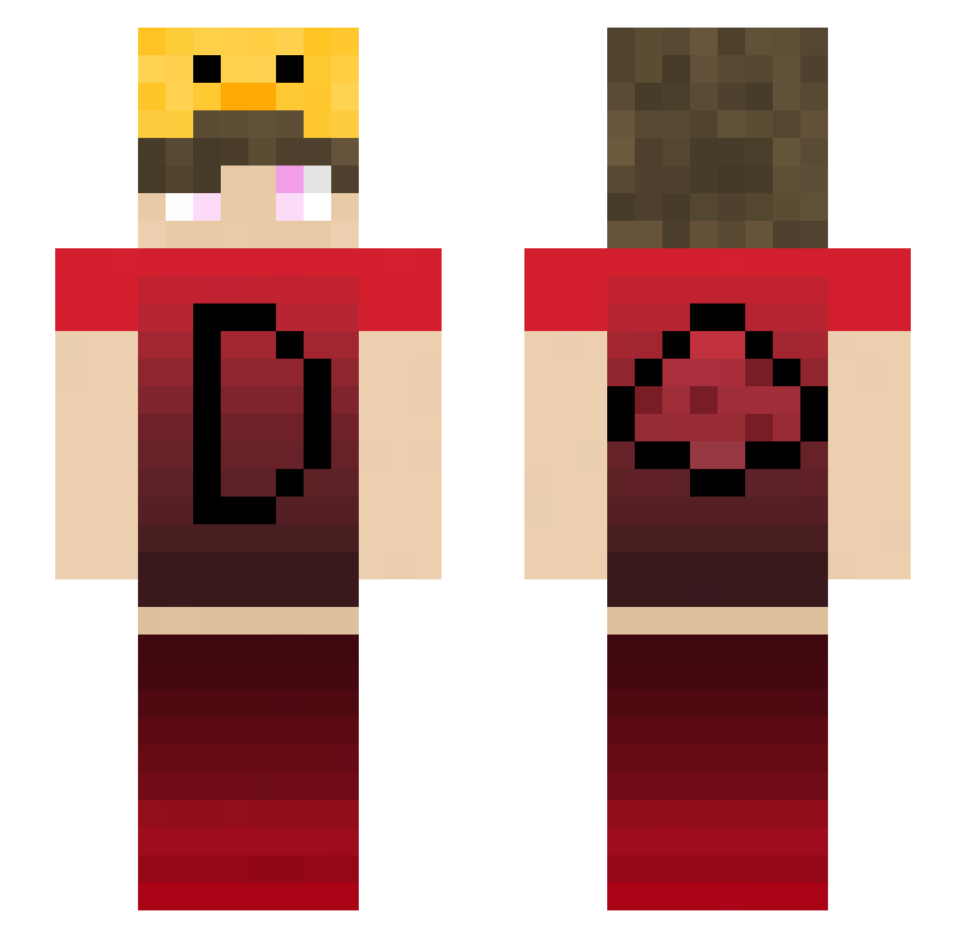 Kduckey Minecraft skin, front and back view