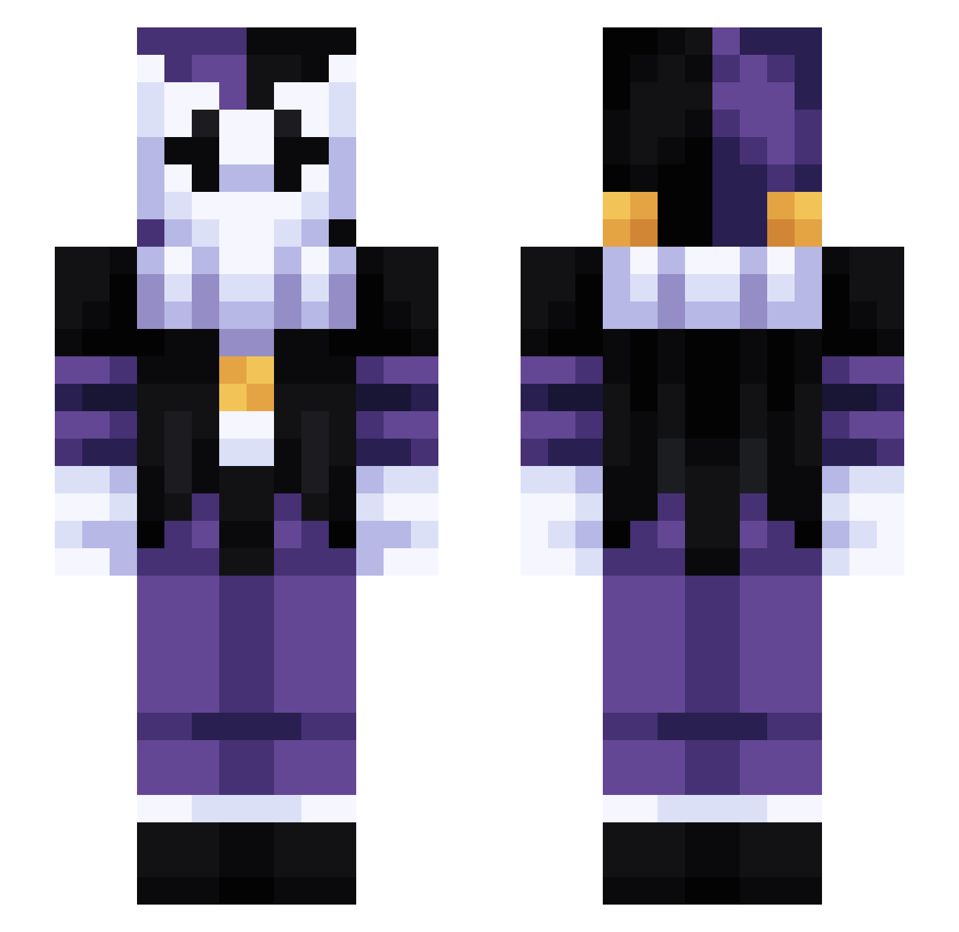 thekedum Minecraft skin, front and back view