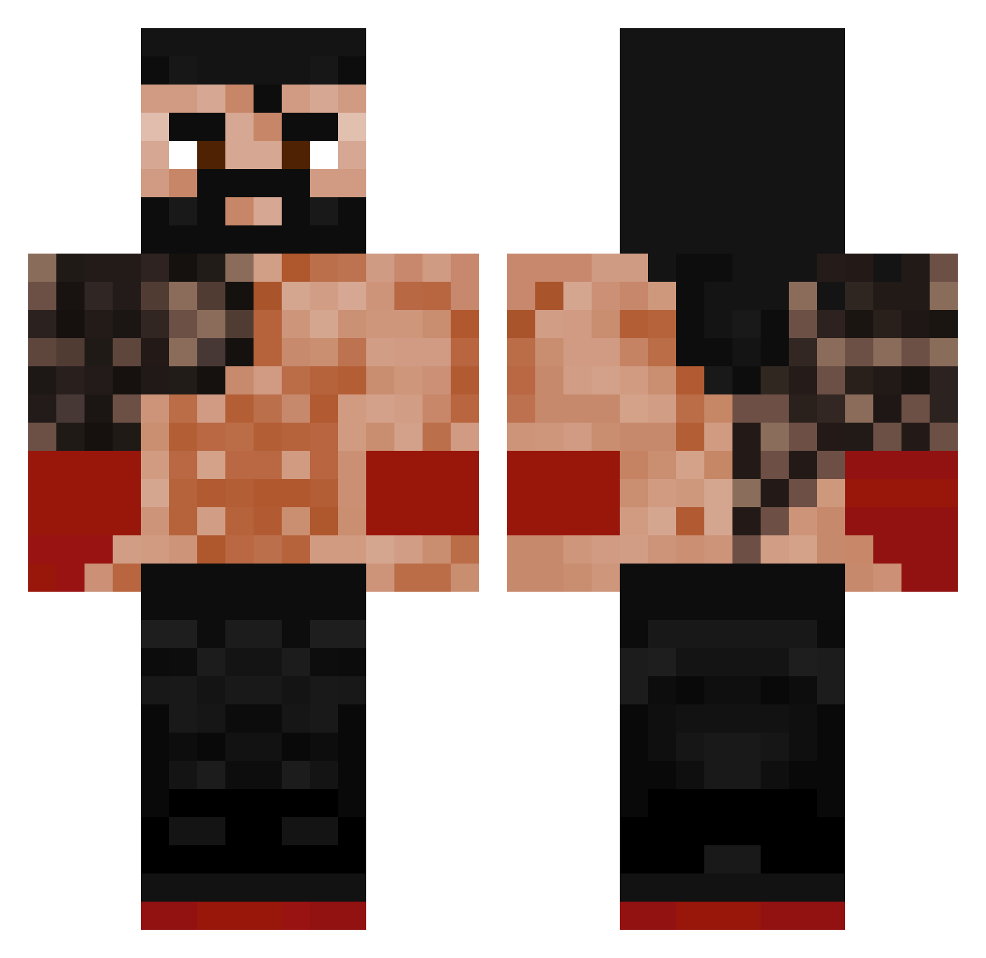 ssnixx Minecraft skin, front and back view