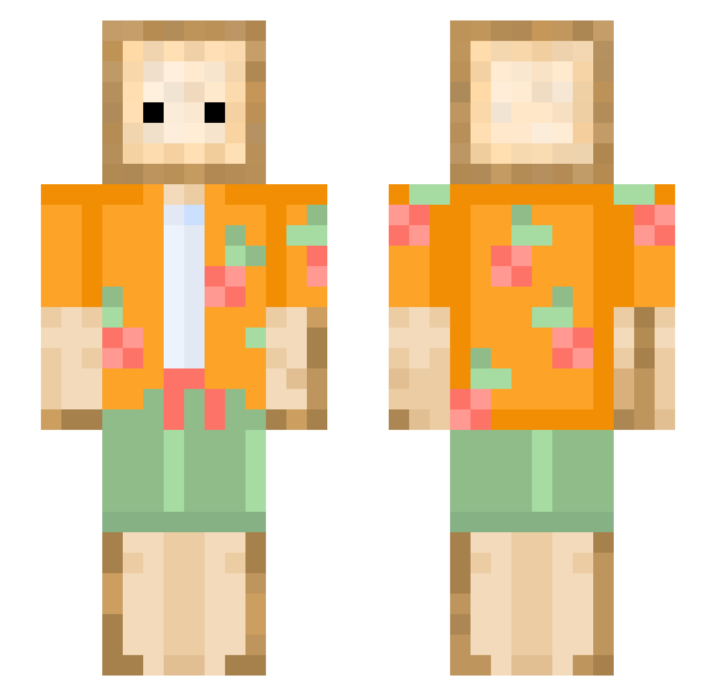 _O16 Minecraft skin, front and back view