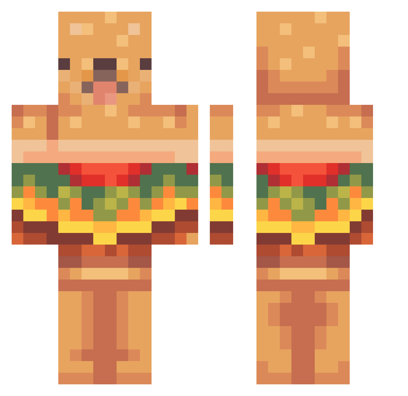 roxayy Minecraft skin, front and back view