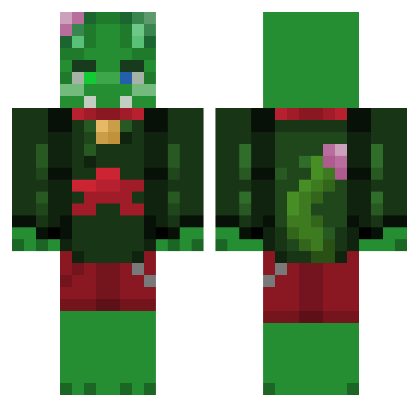 ZOMBI_KITTYYY Minecraft skin, front and back view
